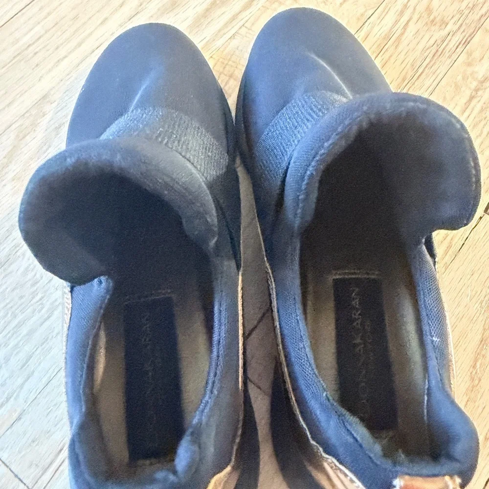 Donna Karan Elegant Black and Bronze Women's Slip-On Sneakers Size 6